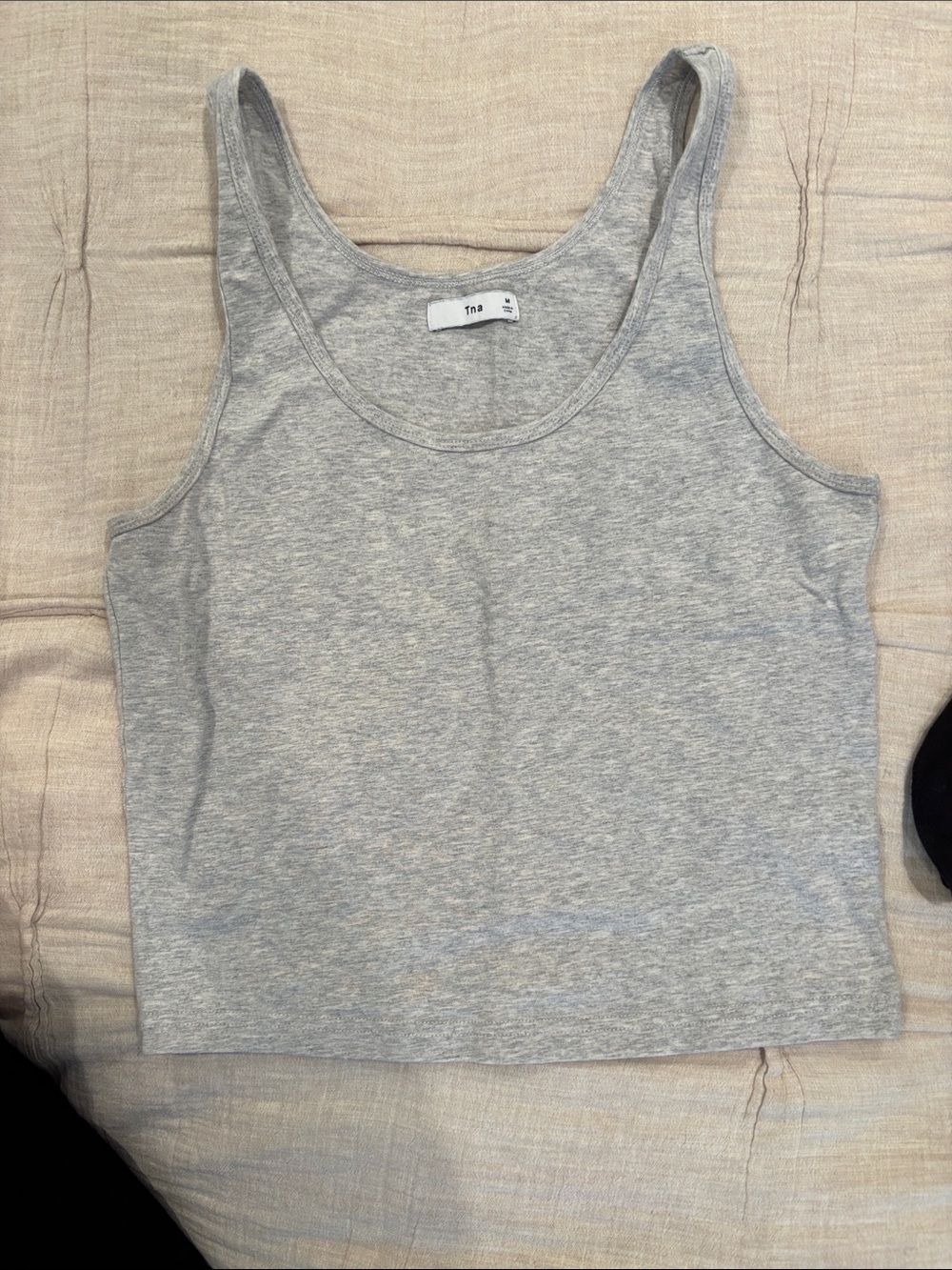TNA Light Gray Ribbed Scoop Tank